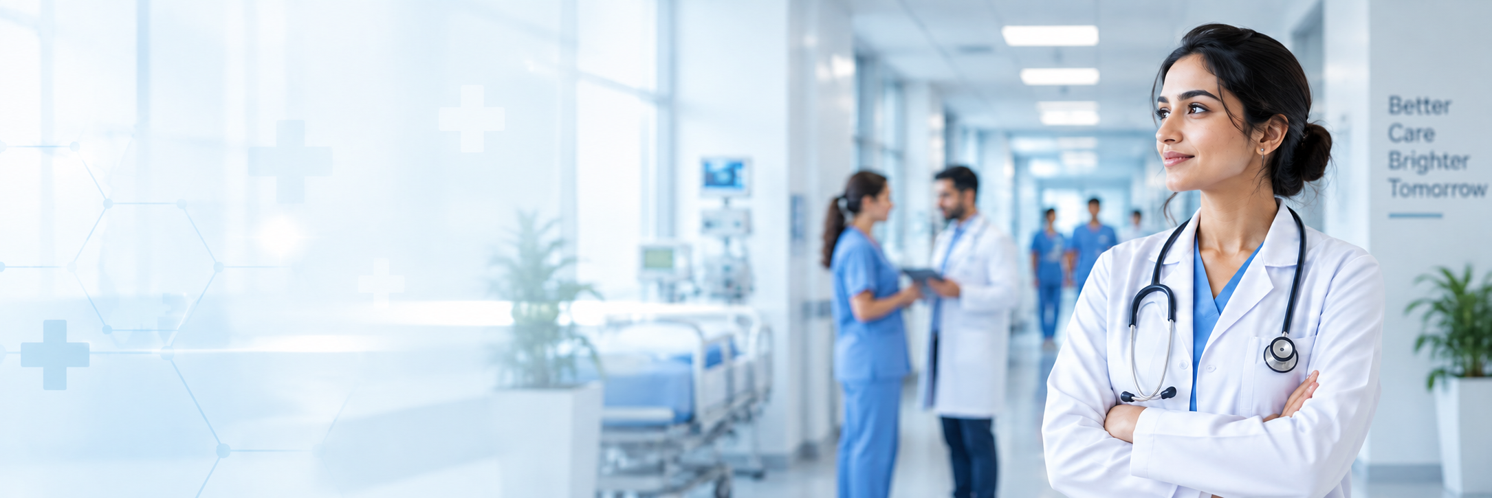 Hospital consultant doctor reviewing a patient chart on a ward round